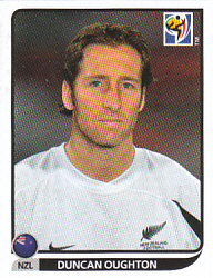 Duncan Oughton New Zealand samolepka Panini World Cup 2010 #459